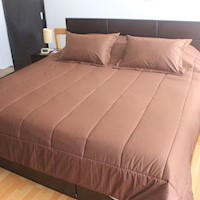 Suit The Bed - edredón reversible algodón pima - color marrón